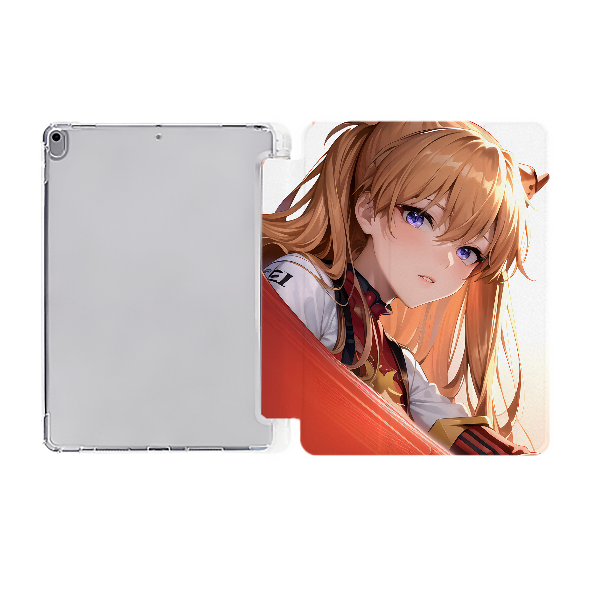 （画像用） EVA 新世紀エヴァンゲリオン IPad ケース ペン収納付き 三つ折りスタンド PUレザー×シリコン 対応機種9.5/10.5/10.9インチ